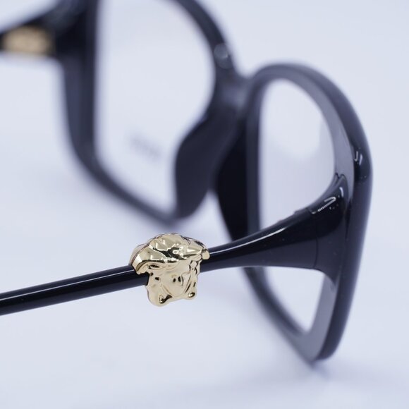 Versace VE3385U GB1 Eyeglasses Shiny Black 53mm Square Frame - Picture 6 of 11